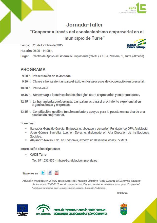 cadealmeria's tweet photo. Mañana cita en #CADETurre en "Cooperar a través del asociacionismo empresarial en Turre". Reserva tu plaza!! https://t.co/x9E9ZwjaLK