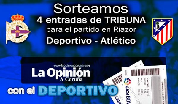 laopinioncoruna's tweet photo. Sorteamos 4 entradas para ver en Riazor el #Deportivo-Atlético así que... prueba suerte!!!! https://t.co/BpScXgvZKO https://t.co/DRacgHV5TF