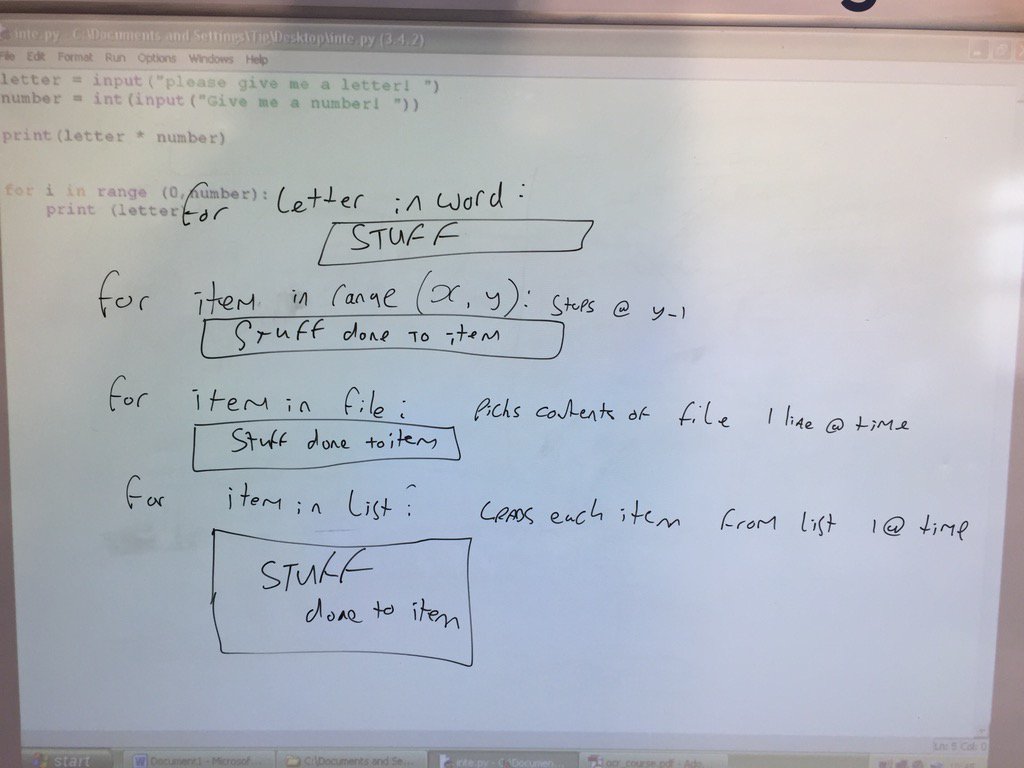 KevP's tweet image. #day2 @CompAtSch course with @TigWilliams #forloops #GCSEComputing #wannabegeek
