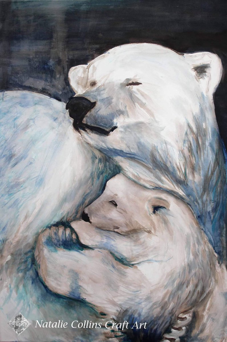 NatCraftArt's tweet photo. 'Polar bear hugs' (Acrylic and quink)
For my incredible friend. #painting #bearhug https://t.co/ijYFqf9M9S