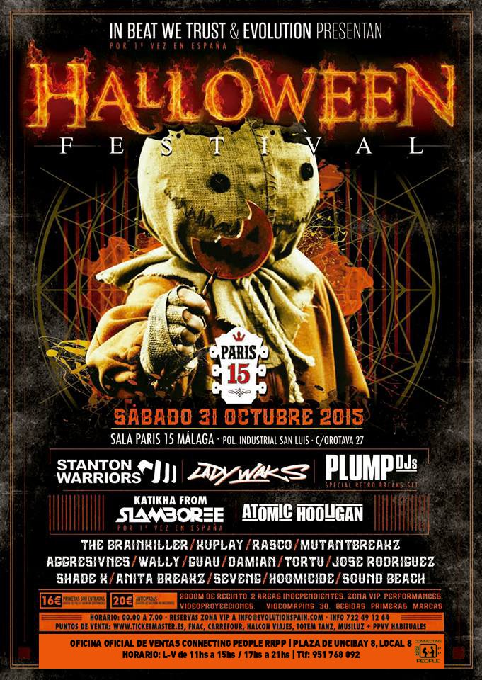entradasclick's tweet photo. #TheBrainkiller #Kuplay #Rasco #Mutantbreakz #Aggresivnes...
@Paris15Malaga #Halloween
#Entradas AQUI https://t.co/4272qlqw6j