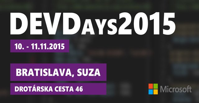 ShowIT2016's tweet photo. Vyskúšajte si najnovšie technológie Microsoft Azure, Visual Studio 2015, .NET.10.-11.11.2015 na konferencii DevDays! https://t.co/1LHfyA8RAh