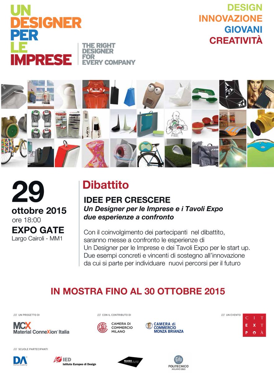 Vi aspettiamo il 29 ottobre a <a href="/ExpoGate/">Expo Gate</a> con il dibattito IDEE PER CRESCERE 
<a href="/ExpoinCitta/">Expo in Città</a> @Camera_Monza @YouCameraMi