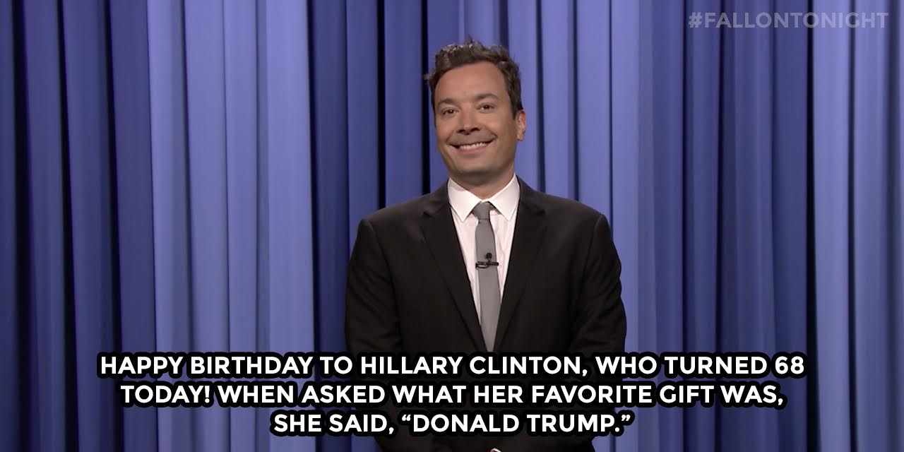 \"Happy birthday to Hillary Clinton, who turned 68 today! When asked what her favorite...\"  