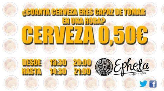 Ephetasevilla's tweet photo. Se ha puesto el marte para tomar una cerveza helada a 50 céntimos.
De 13.30 a 14.30, HAPPY HOUR.
#bdp https://t.co/1K86ziqQbx