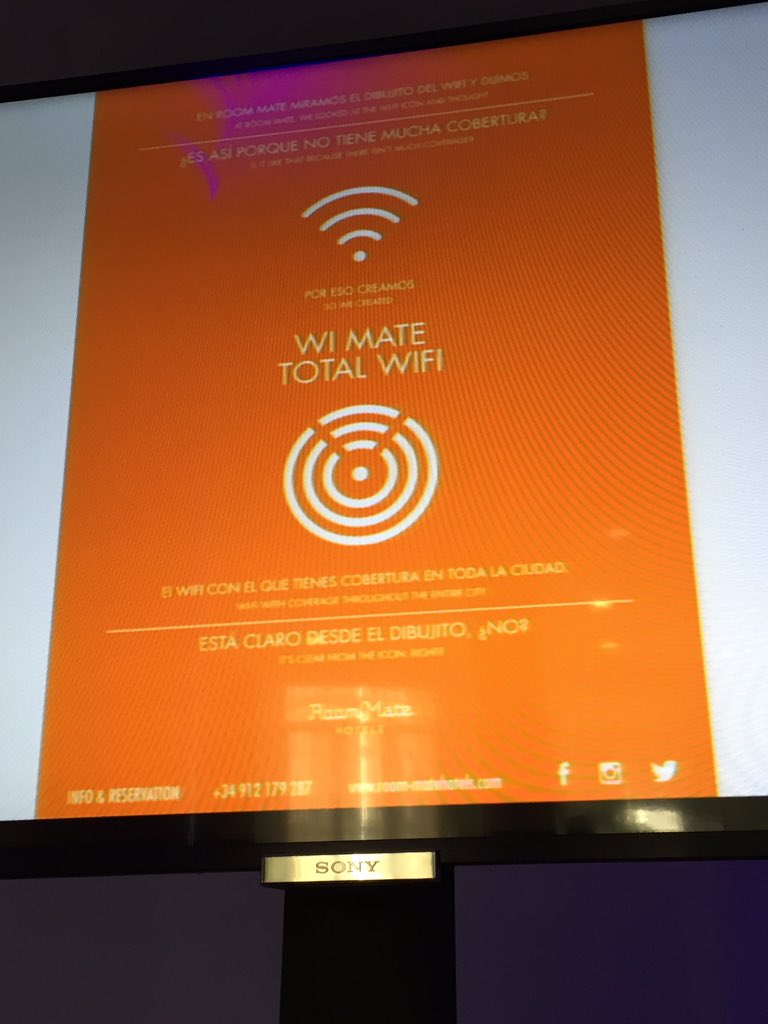 PdelaPublicidad's tweet image. La campaña wi mate de @RoomMateHotels  @CeliaDseg #PureMobile2015 @mma_spain