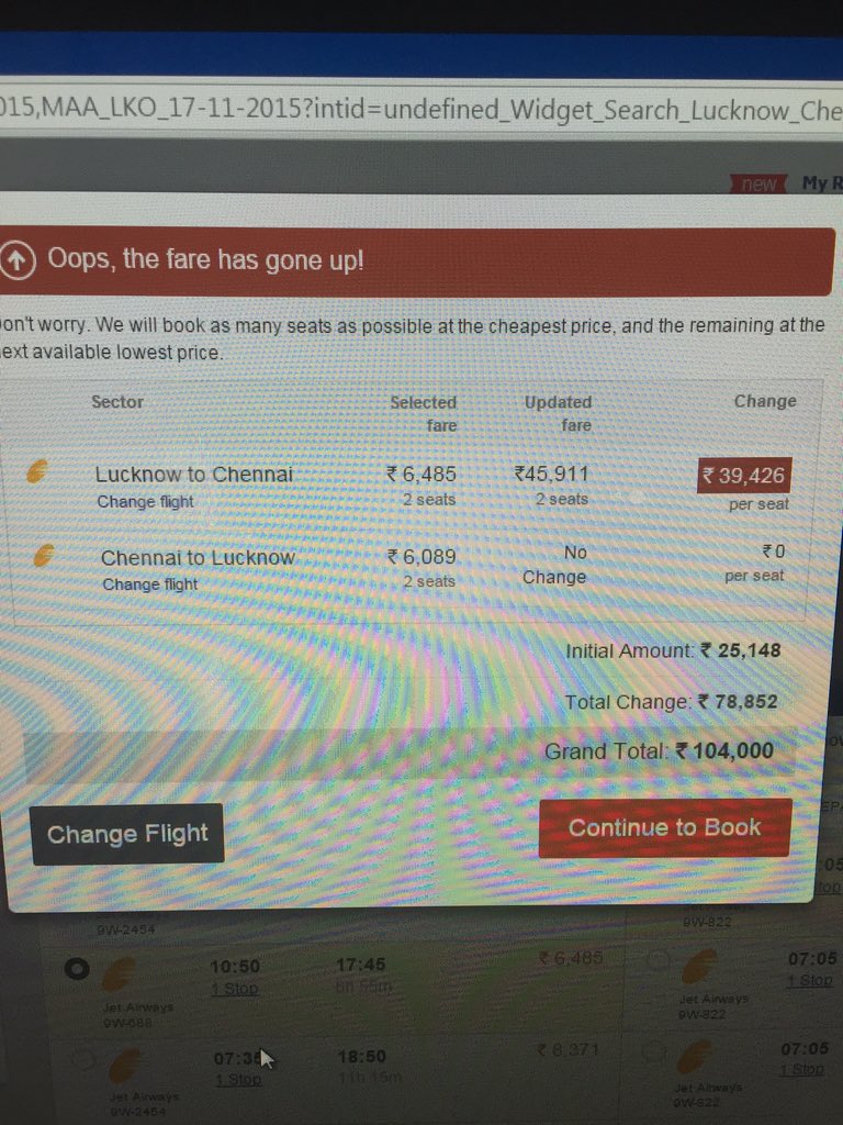 sneha267's tweet photo. @makemytripcare the fares have now increased by INR 80,000 😱😱😱 now, this is RIDICULOUS https://t.co/4c5O19nEaX