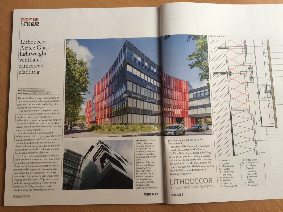 Lithodecor's tweet image. Check out @AJSpecification October issue for #glasscladding #airtecglass feature. Go to lithodecor.co.uk/about/MunichOf…