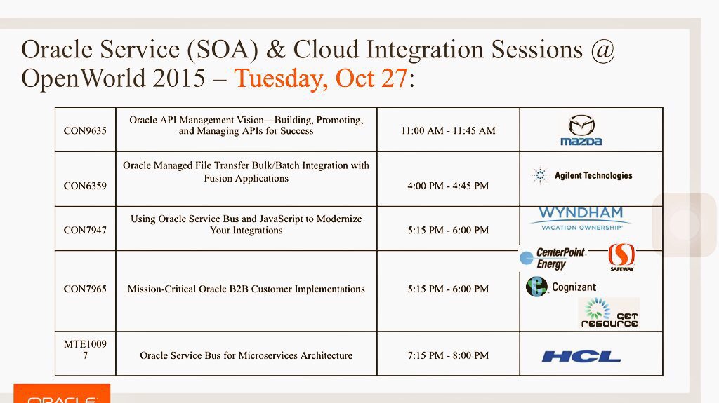 VikasAatGoogle's tweet photo. Tues: #oow15 @KrishnapremB talks B2B with #centerpoint #safeway #CTS #mft with #agilent https://t.co/TyrOrODzAT