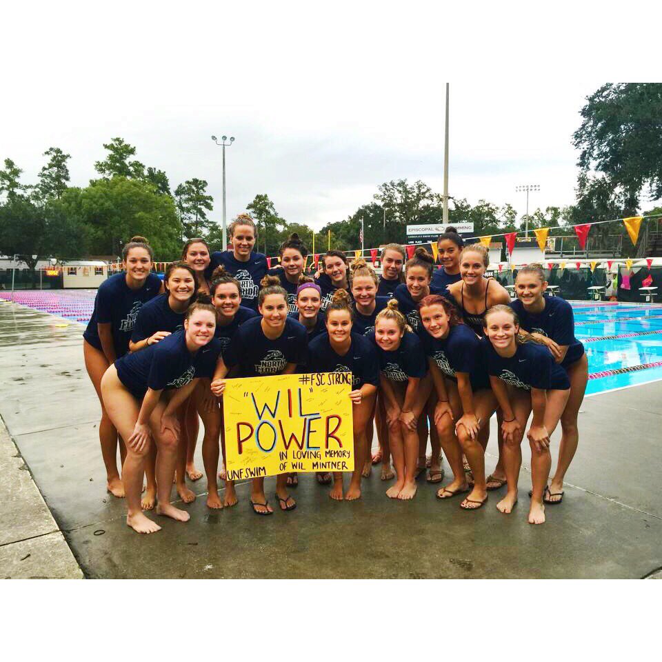 CMAXisWELL's tweet photo. UNF Swim supports FSC Swim ❤️ In memory of Wil. We love you guys #FSCStrong 🏊🏽 https://t.co/KJOp4AF4Eo