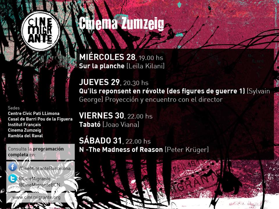 CineMigranteBCN's tweet photo. #CineMigranteBCN estará presente en varios barrios de Barcelona
En #Sants, programación diaria en @ZumzeigCinema https://t.co/ORR7OgxPou
