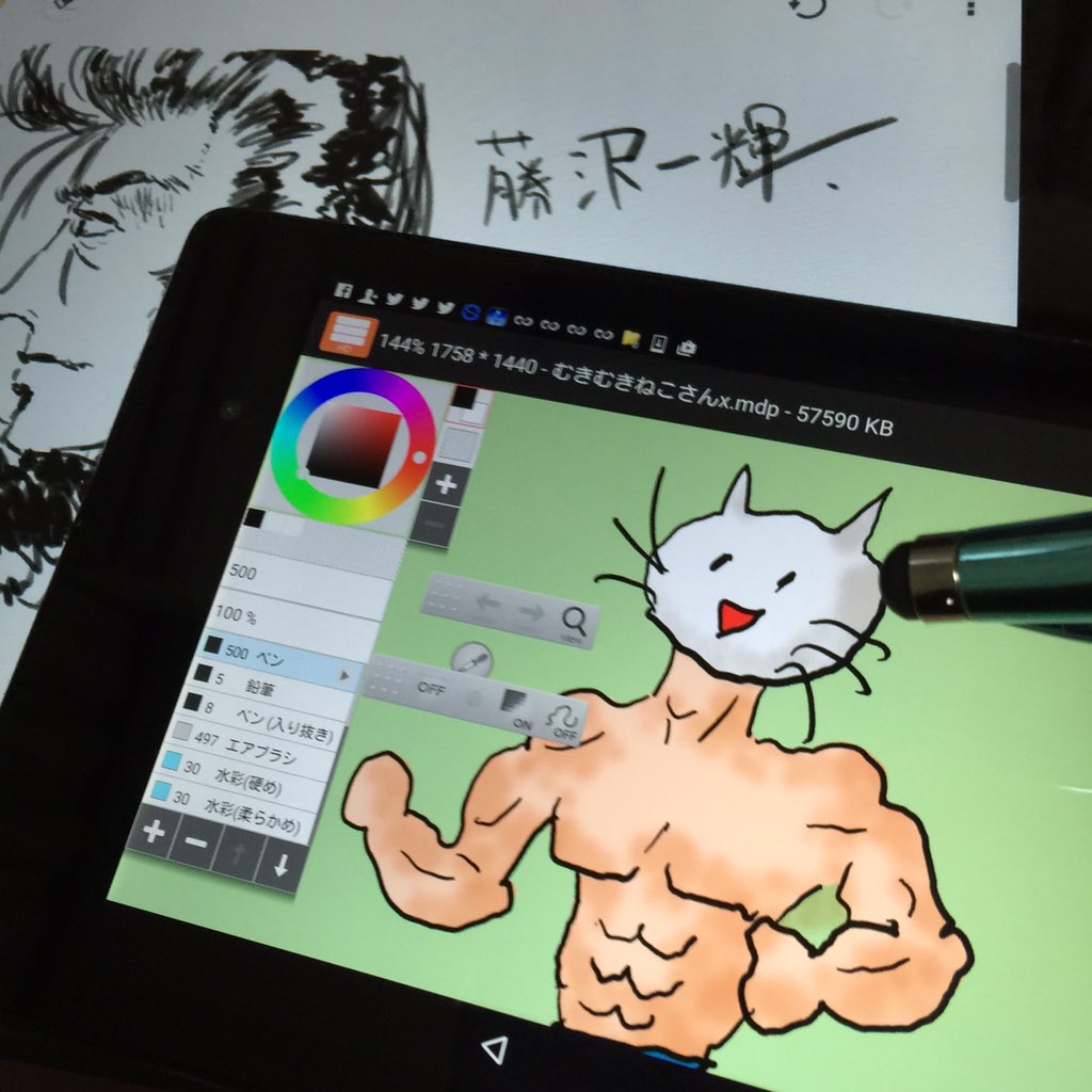 Sasaki でも 筆圧感知の無いnexus7などでも100円 400円くらいのスタイラスペンで擬似筆圧使うのもなかなか面白いですよ プロユースには使えませんけど Android スマホでも充分ラクガキ出来ます T Co Okh2vroezm