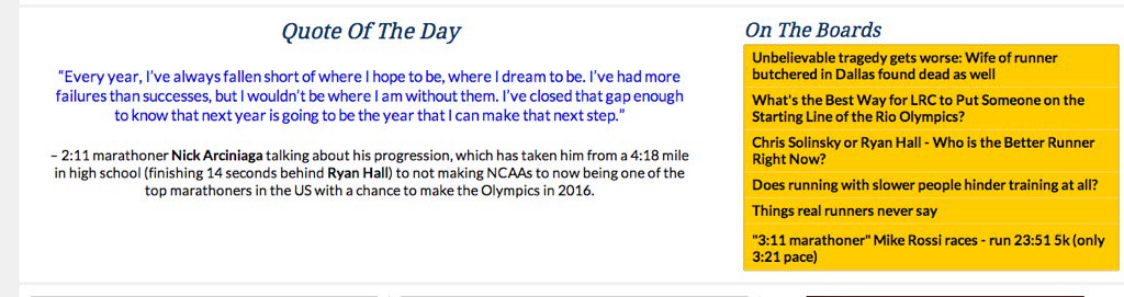 soulfocussports's tweet photo. Proud of this guy. @NickArciniaga with quote of the day on @letsrundotcom https://t.co/yFQH6QB87w