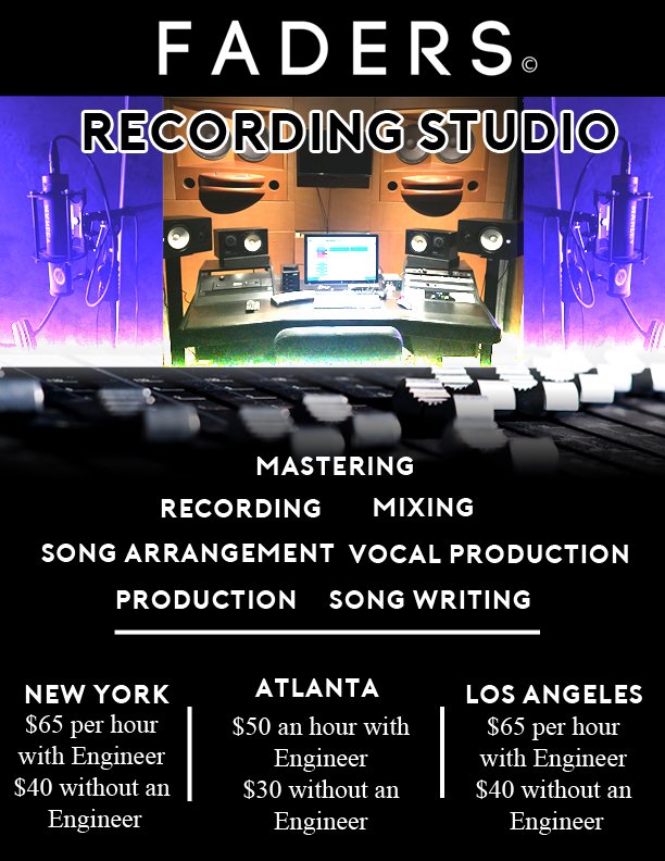 FadersATL's tweet photo. COME BOOK WITH US TODAY... CONTACT (404)644-1251 FOR MORE DETAILS ON BOOKING. #music #GRAMMYs #Atlanta https://t.co/fGW5ZPcX6Q