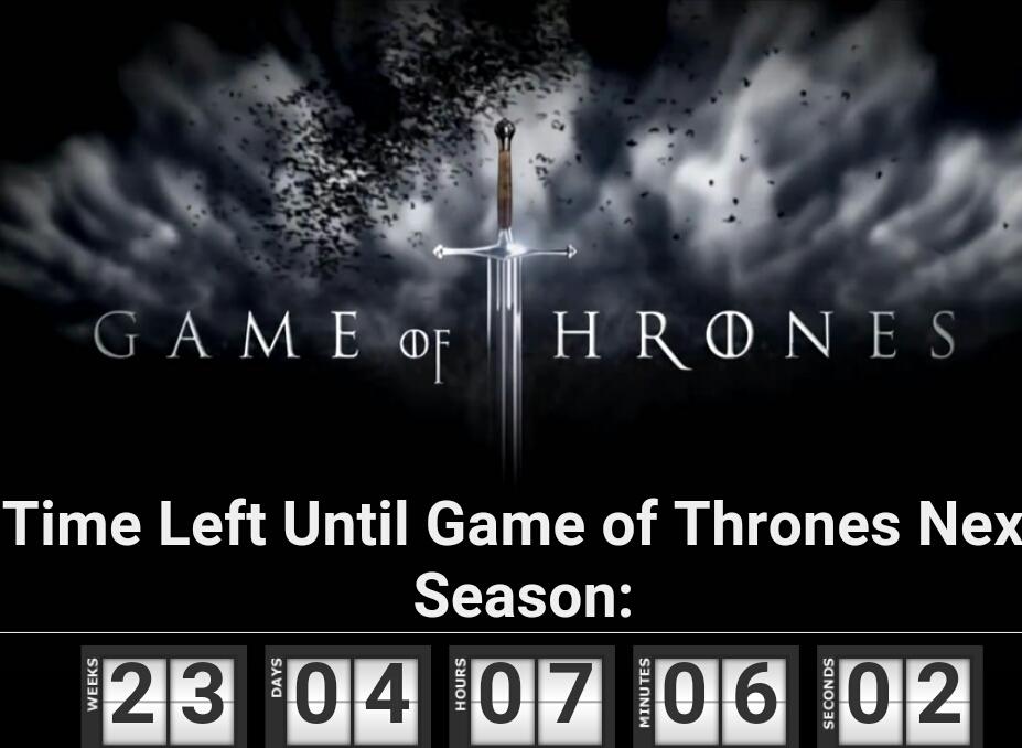 QuMovies's tweet photo. متبقي على موسم Game Of Thrones السادس ، 23 أسبوع و 4 ايام و6 دقائق و ثانيتين ، الله يعين العشاق 😢. https://t.co/Ead0omaGqZ