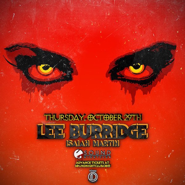 InDeepEvents's tweet image. 2 days until @leebu at @Sound_Nightclub!! Don't miss out - this will sell out! TICKETS: bit.ly/LeeBuHalloween