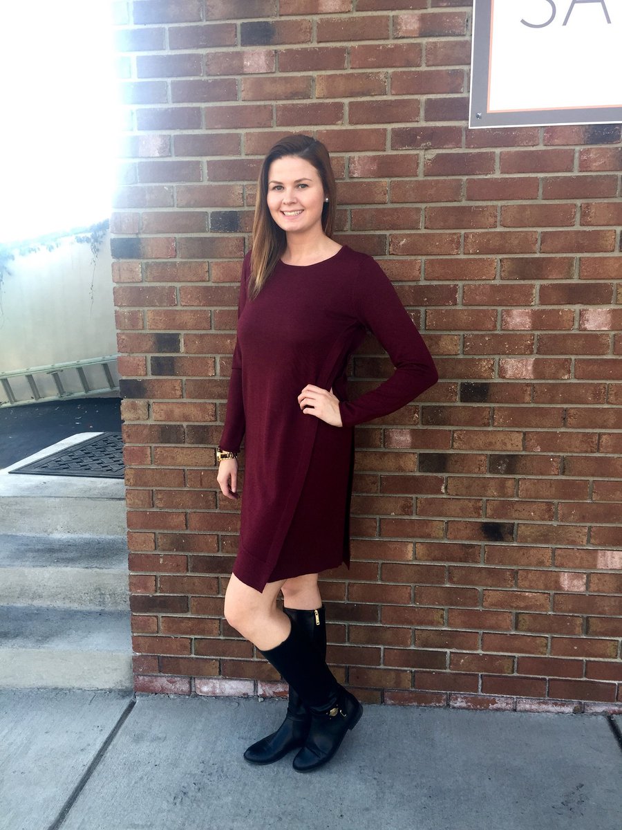 Geraniums_WV's tweet photo. We love this gorgeous burgundy sweater dress. The quality of Eileen Fisher clothing is top notch! https://t.co/MGKDmhLr9s