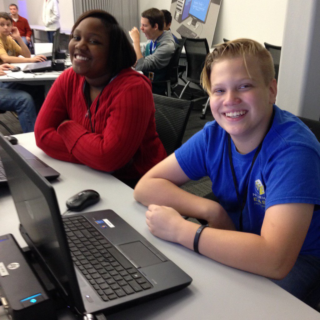 Courtney and Ioan training hard learning ArcGIS! <a href="/kj714/">KJ Kite</a> <a href="/EASTinitiative/">EAST®</a> <a href="/NLRSD/">North Little Rock School District</a>