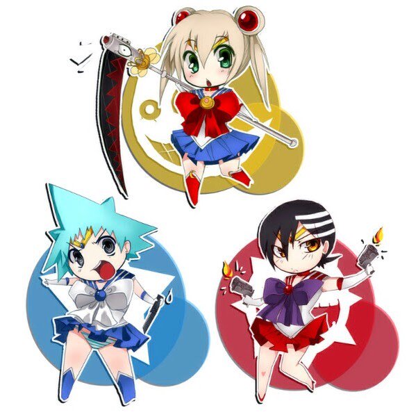 Ericabain21's tweet photo. Soul Eater x Sailor Moon crossover. And Soul Eater x Naruro:Shippuden crossover! 💕 https://t.co/AVdcTg2Ot2