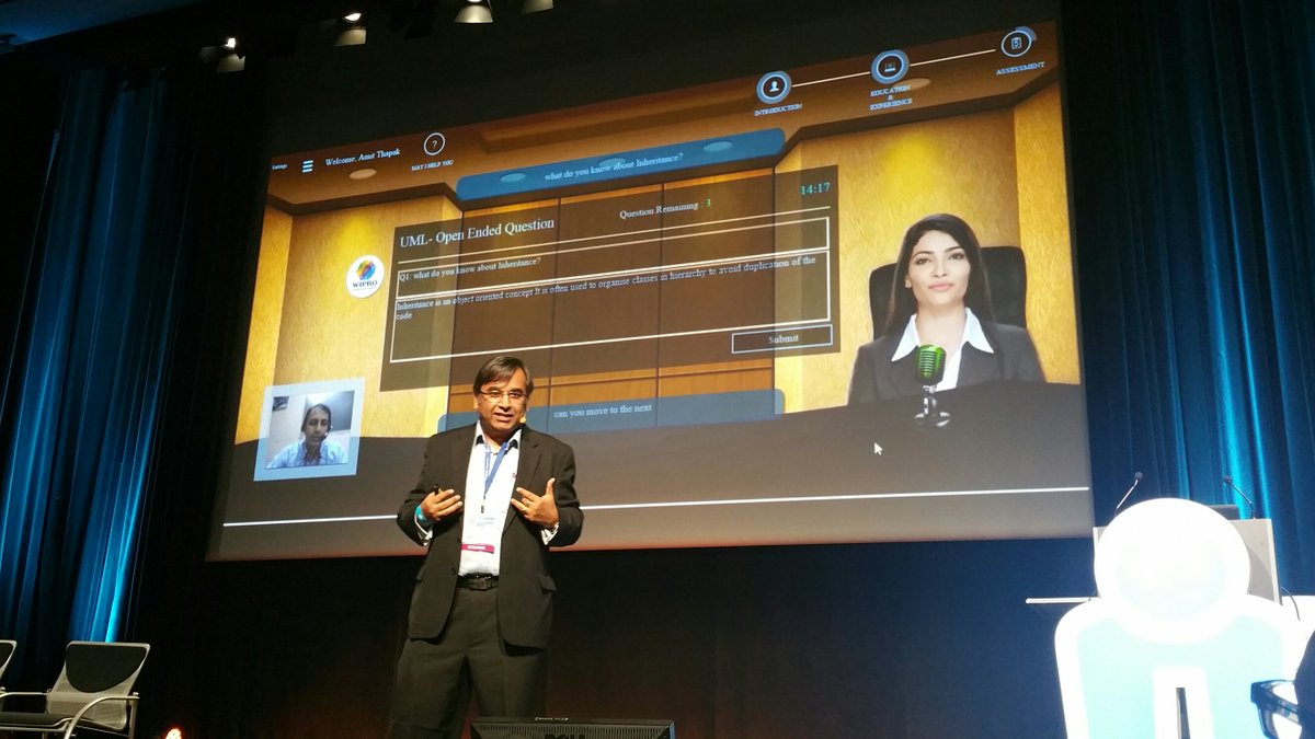TheRecruiterGuy's tweet photo. I think I just watched Wipro remove some of the "human" from human resources. Impressive, bur surreal. #HRTechWorld https://t.co/x4LD5P28T4