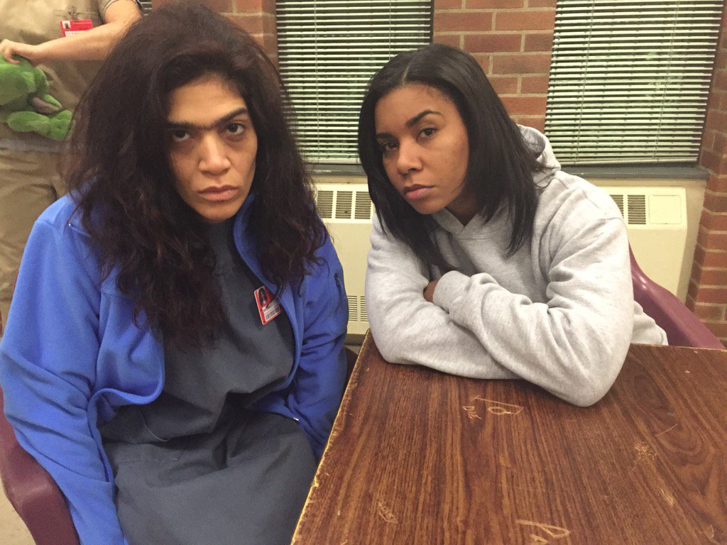 UzoAduba's tweet photo. Thrilled. #OITNB #BTS #season4 https://t.co/ntiDakpfix