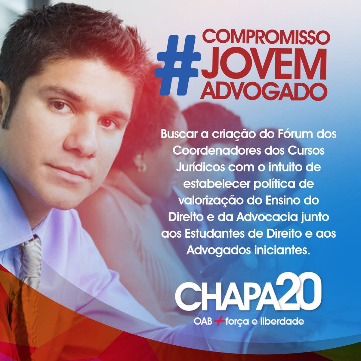 diegotobias1's tweet photo. O advogado jovem terá prioridade em nossa gestão. #chapa20 #maisforçaeliberdade https://t.co/1bQ26ahBxK