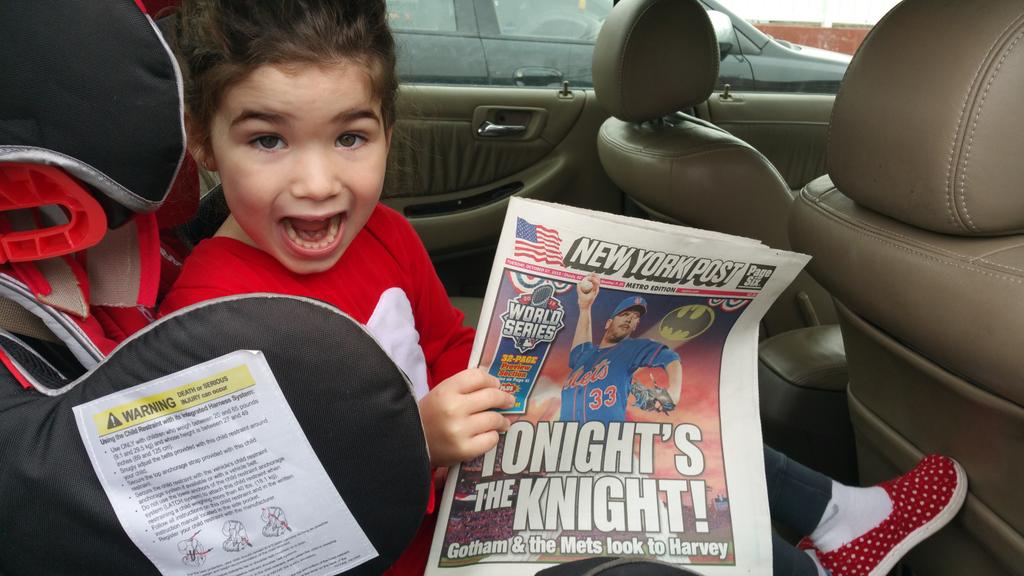 lanipelkey's tweet image. We found @newyorkpost in PA! We're ready for @MattHarvey33 #WorldSeries game one! #LetsGoMets #HappyHarveyDay #LGM