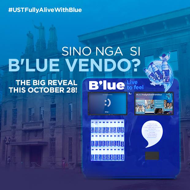 TheUSTSOCC's tweet photo. Alamin kung sino ang nasa likod ng B'lue vendo bukas sa TYK! #USTFullyAliveWithBlue https://t.co/WtwLyoP2xr