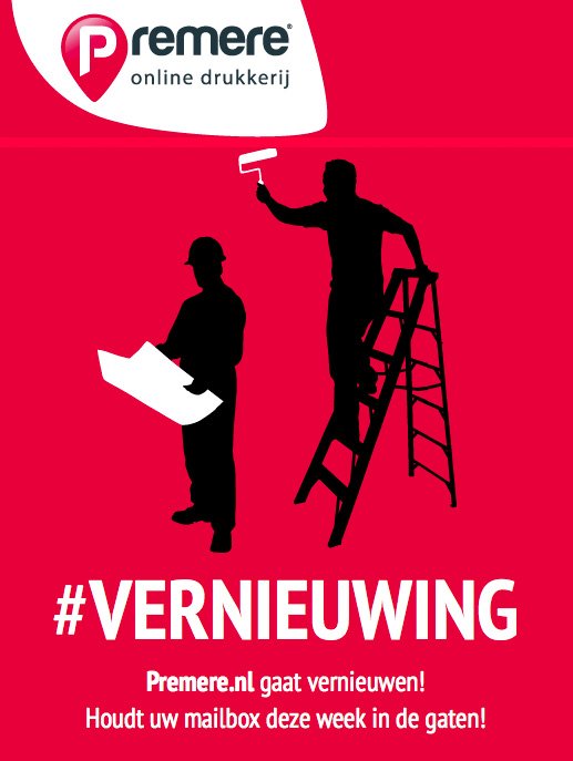 Deze week krijgt Premere een nieuwe look &amp; feel! Nog even geduld hebben..  #onlinedrukkerij #vernieuwing #drukwerk