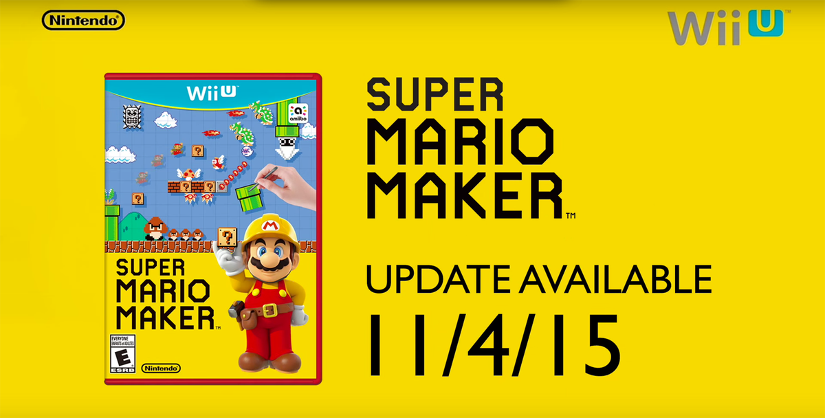 NinWire's tweet photo. Super Mario Maker is getting 5 awesome updates on 11/4! Check out the video &amp; the list here: https://t.co/0qaEfMzu0g https://t.co/Hv1JmfSVIE