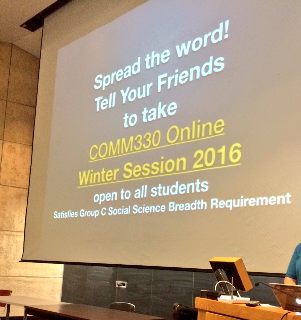 kristinademou's tweet photo. Want to take a super fun & exciting class online this winter? Look no further. Register for #COMM330UD @Udelcaplan https://t.co/XblBTxPhRU