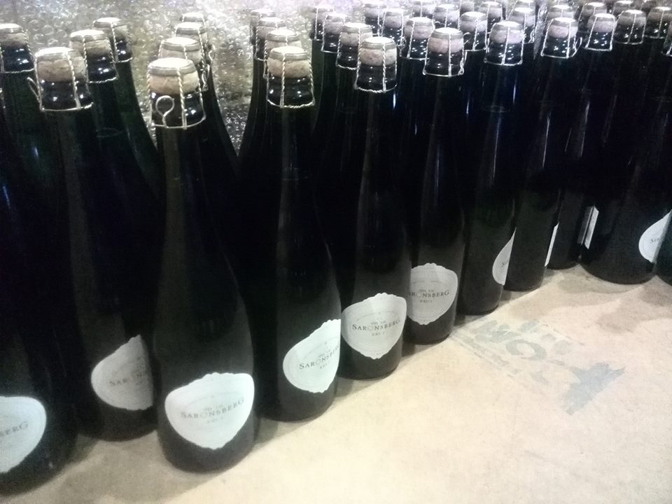 The #Saronsberg cellar has been tinkling with the sounds of the new vintage of #MCC 2012 bottles being labelled!