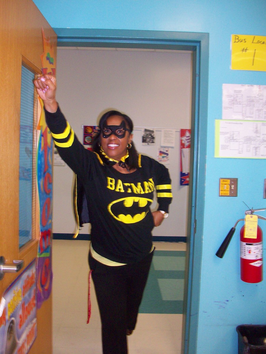 SFMSwildcatway's tweet photo. The staff is all dressed up as Super Hero's to Stomp Out Bullying to celebrate Red Ribbon Week. #SFMSwildcatway https://t.co/fW4HOBVL6Y