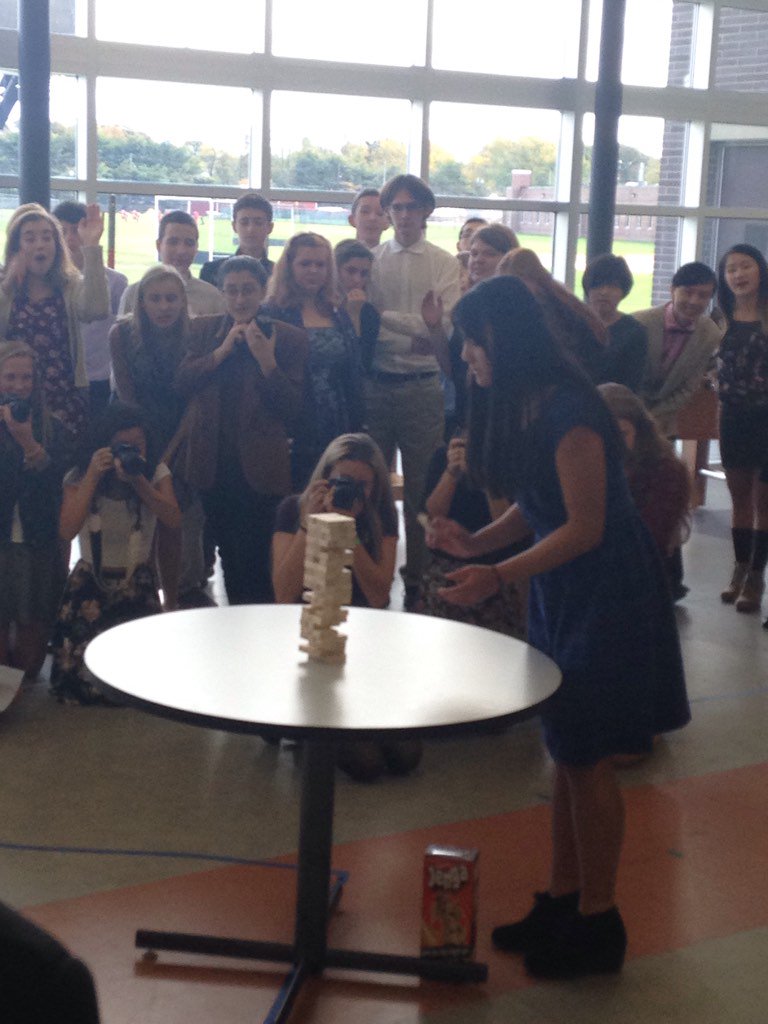 dannewsfeed's tweet photo. BREAKING NEWS: #chs Spirit Week Jenga competition breaks world record for most photographed game of @JENGA!! #quirk https://t.co/BDLfAsd14b