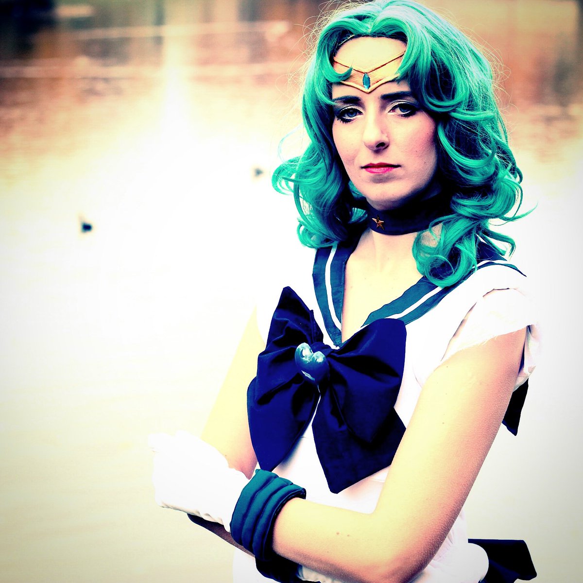 Makisai's tweet photo. Sailor Neptun, Guardian of the ocean. Loving this picture my #uranus @mystery_zelda took of me at #MMC2015 😘 https://t.co/G9crb6gfm3