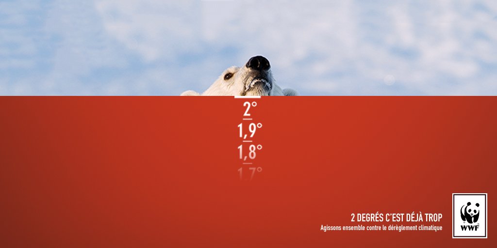 WWFFrance's tweet photo. 2 degrés c’est déjà trop. Agissons ensemble sur https://t.co/YI0eEOajr2 #2Ctrop #WWF https://t.co/75GoykudNi