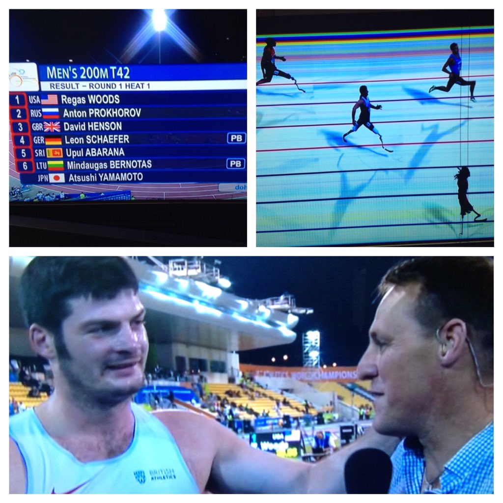 MarkElliott52's tweet photo. He did it! @leglessBDH gets into the final ! #proud @HelpforHeroes @petatodd @H4H_SR #MyMateDave #Doha2015 https://t.co/QaG8Z4wRC9