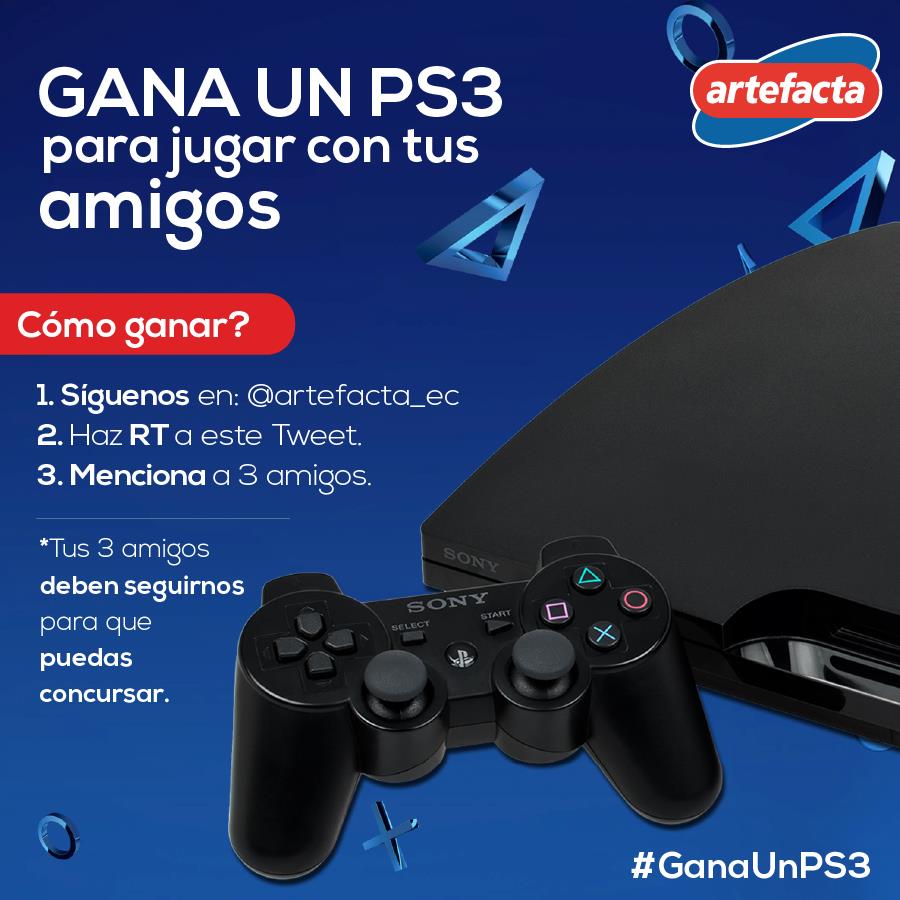 Artefacta_ec's tweet photo. ¿Quieres ganarte este #PS3? ¡Es muy fácil! Síguenos, dale RT a la imagen y menciona a 3 amigos. #GanaUnPS3 https://t.co/20NgxaYizj
