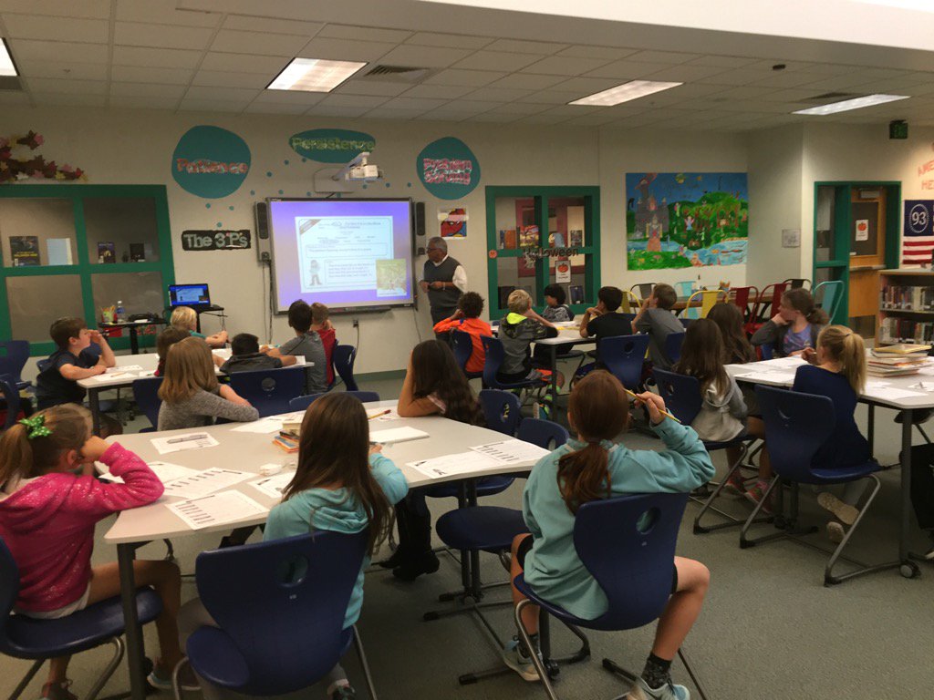 bradelem's tweet photo. 4th graders learning to write poetry with visiting author Greg Denman. https://t.co/aatPHqIXjP