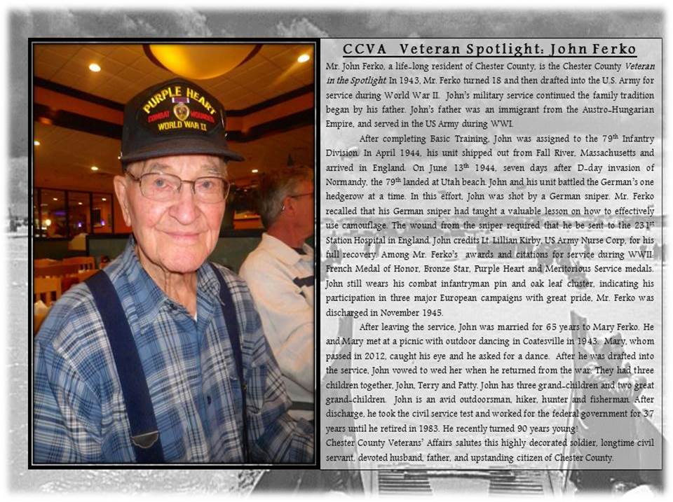 ChesCoVeterans's tweet photo. #CCVASpotlight: John Ferko, dedicated husband,Hedgerow Hero, still strong @ 90. #thanksforyourservice https://t.co/ZLy45FCMC7