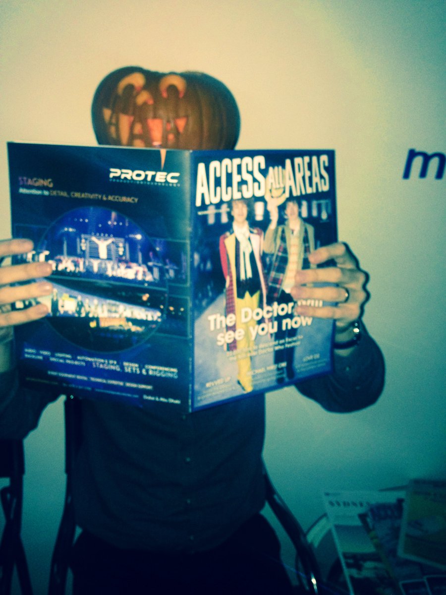 Access_AA's tweet photo. It's getting spooky here at Access HQ...who's this shady character reading Nov'15? #PimpMyPumpkin @TriggerfishPR https://t.co/qvSy1Gow08