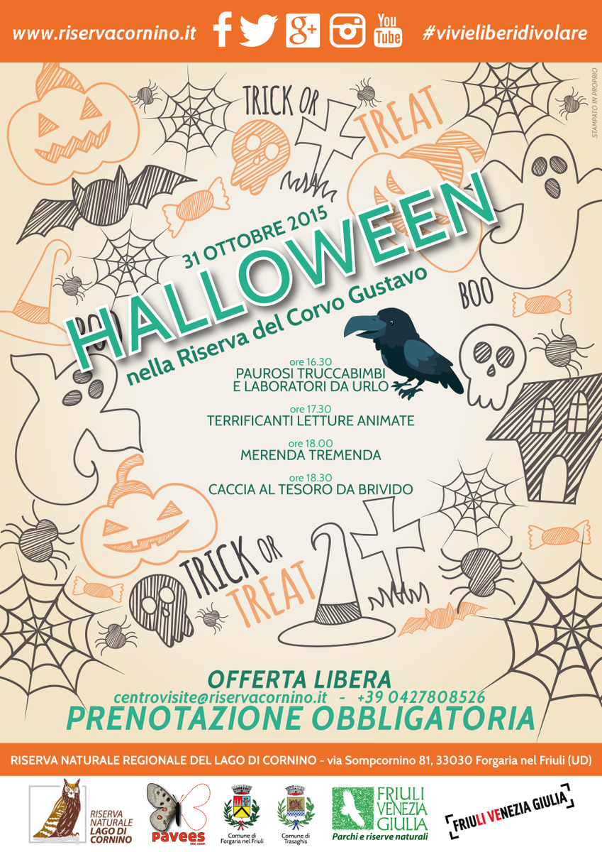 RiservaCornino's tweet photo. Doppio appuntamento di #Halloween per i vostri #bambini!
#info https://t.co/T7yvmRAuBI
#vivieliberidivolare #fvg https://t.co/7TTXlBv4P4