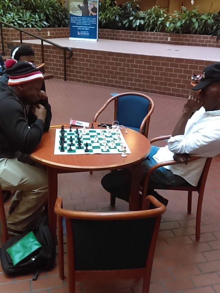 NAACPeagles's tweet image. Brothers of @GSUAlphas and @ZOOQUES taking part in #ChessandCommunity @ChessCommunity @LemuelLaRoche