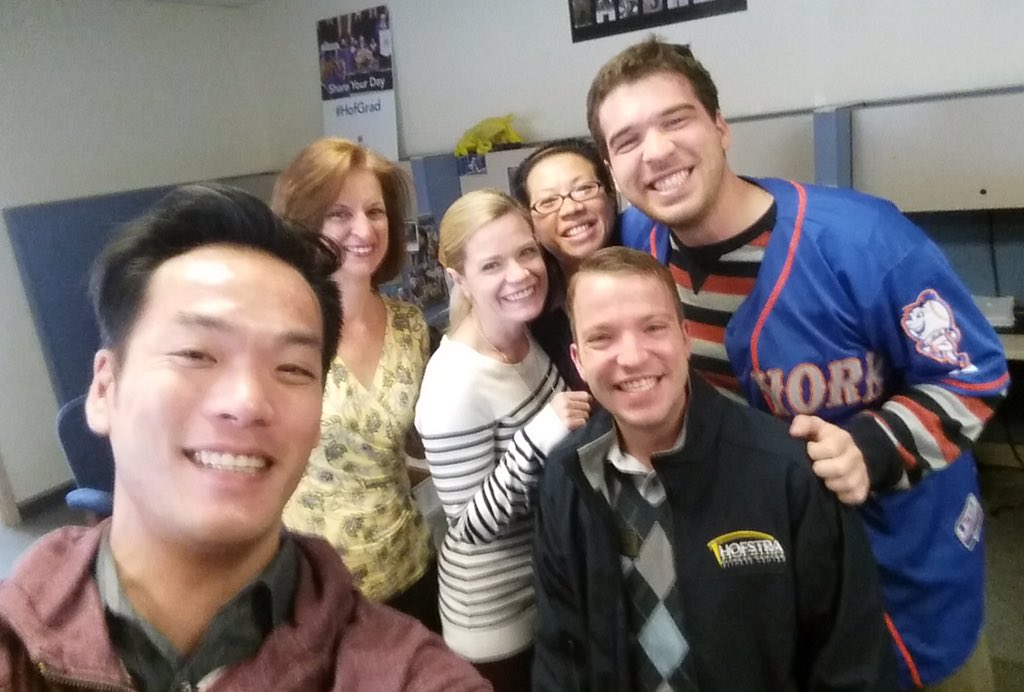CPSullivan's tweet photo. The amazing web, photo, and editorial team here @HofstraU give me pride for days!! #DayInThePride https://t.co/YCGrJb9DBO