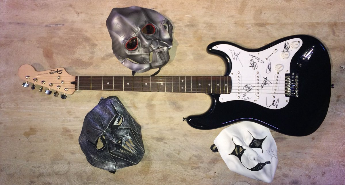 MusicChoice's tweet photo. Wrap up #Rocktober with @slipknot! To win a signed guitar + masks, just fave or RT! https://t.co/1Abi6OnnlO https://t.co/3n3P114PhN