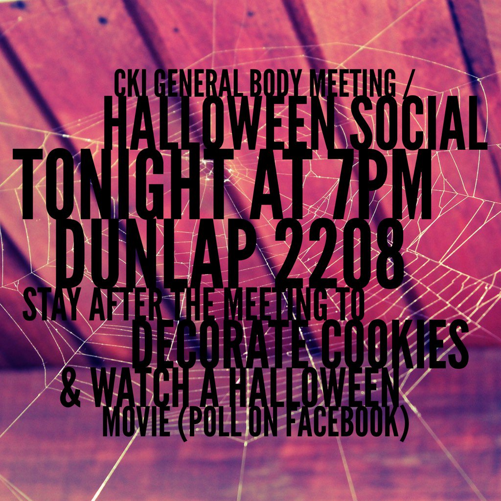 fsucki's tweet photo. Tonight's meeting will be followed by a Halloween Social with a movie and cookie decorating! 👻 https://t.co/MpCBPMOV6x