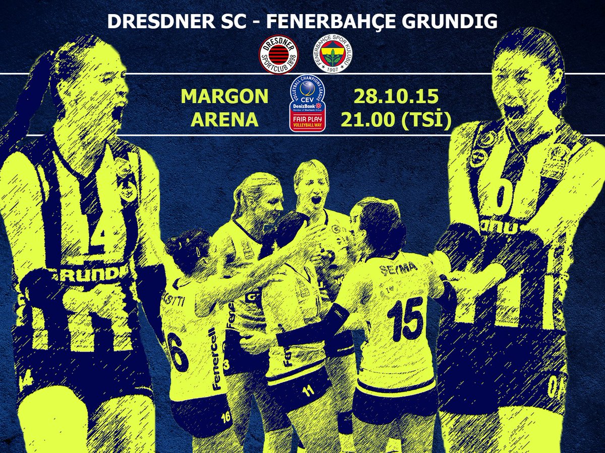 CEV DenizBank Şampiyonlar Ligi ilk maçımıza çıkıyoruz. Rakip Dresdner SC. #FenerbahçeGrundig #SarıMelekler
