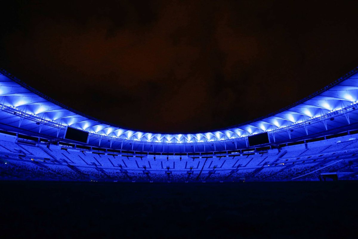 UN's tweet photo. Sport is key for peace, development + more - soccer/football venues turned #UNBlue!  https://t.co/vQQcGR8CkQ #UN70 https://t.co/Hrsrqp4TIM