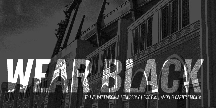 TCU_Athletics's tweet photo. #WearBlack #BeatWVU ⚫😈🐸🏈⚫ https://t.co/AjWCas67L8