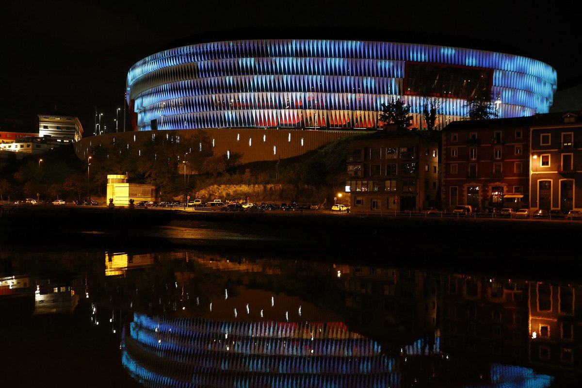 UN's tweet photo. Sport is key for peace, development + more - soccer/football venues turned #UNBlue!  https://t.co/vQQcGR8CkQ #UN70 https://t.co/Hrsrqp4TIM